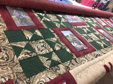 Load image into Gallery viewer, Memory Quilt,  Keepsake quilt, Wedding Quilt,  Graduation Quilt,  Retirement quilt,  Vacation Quilt,

